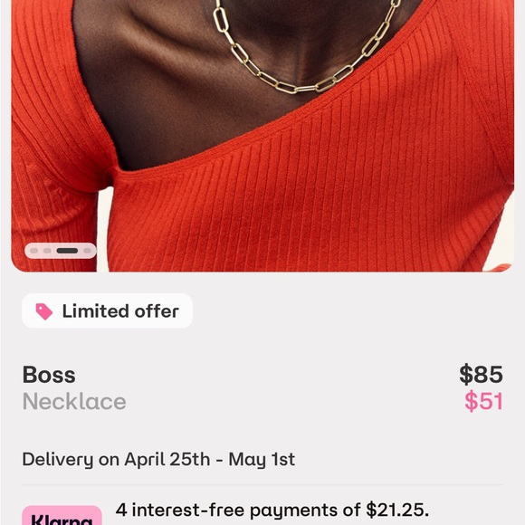 Hey Harper 'Boss' Gold Paperclip Chain Necklace (Length: 41cm-46cm) - Picture 13 of 14